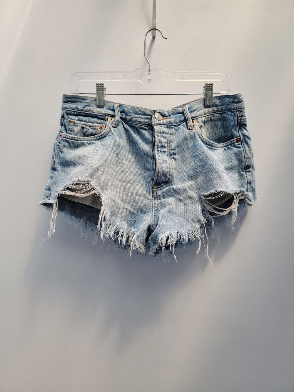 We The Free People Distressed Jean Shorts Size 29 Shark Bite Cut Offs Boho Nomad